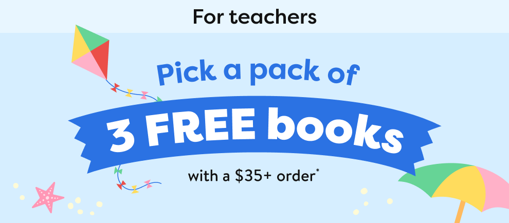 Pick a pack of 3 books with a $35 order Pick a pack of 3 books with a $35 order