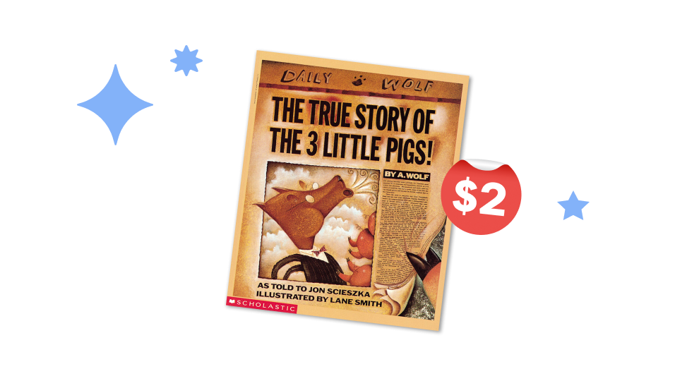 SHOP NOW $2 book of the week - The True Story of the 3 Little Pigs! - While Supplies Last - PreK - grade 2